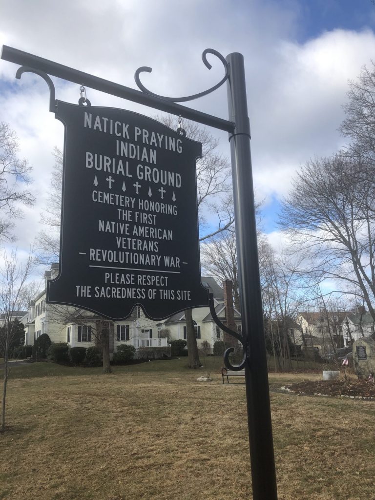 NATICK PRAYING INDIAN BURIAL GROUND MEMORIAL MARKER