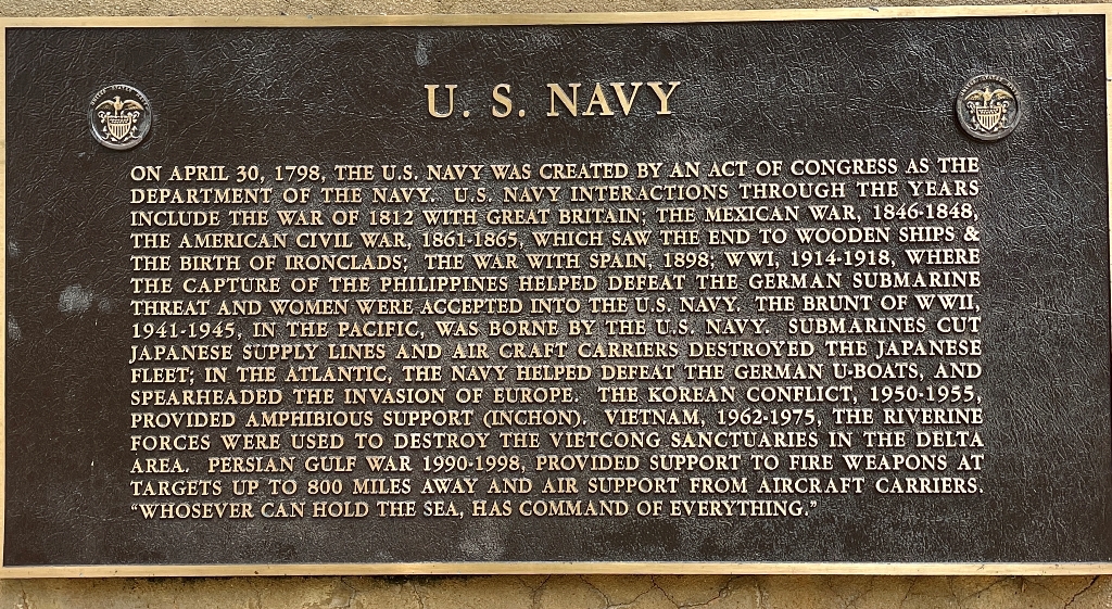 PORT ST. LUCIE U.S. NAVY MEMORIAL PLAQUE