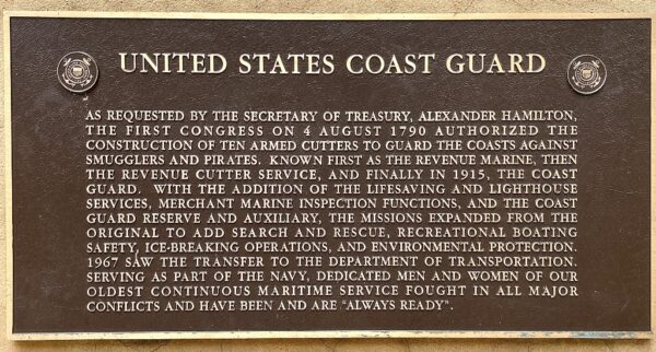 PORT ST. LUCIE UNITED STATES COAST GUARD MEMORIAL PLAQUE