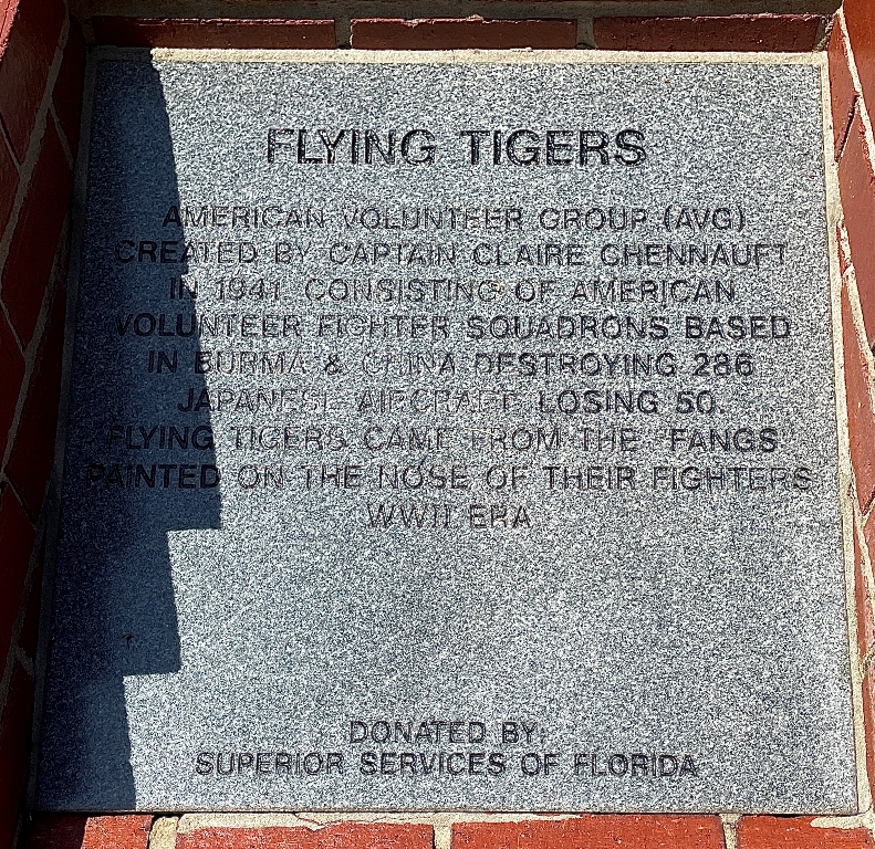 FLYING TIGERS WAR MEMORIAL TABLET
