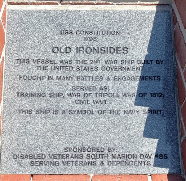 USS CONSTITUTION OLD IRONSIDE MEMORIAL TABLET