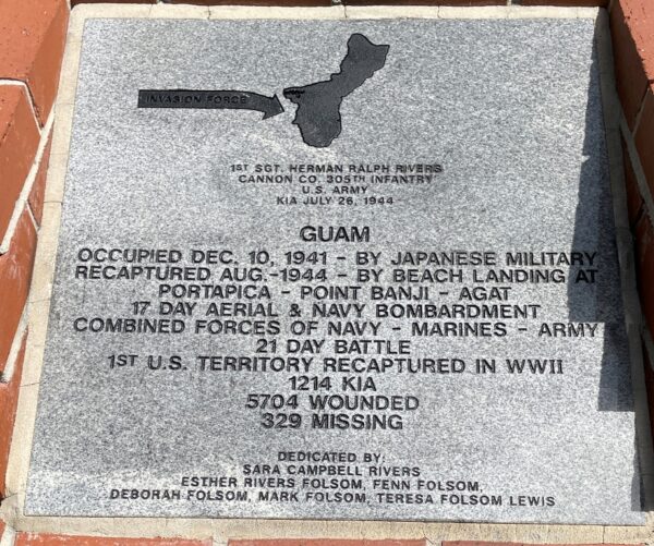 GUAM WAR MEMORIAL TABLET