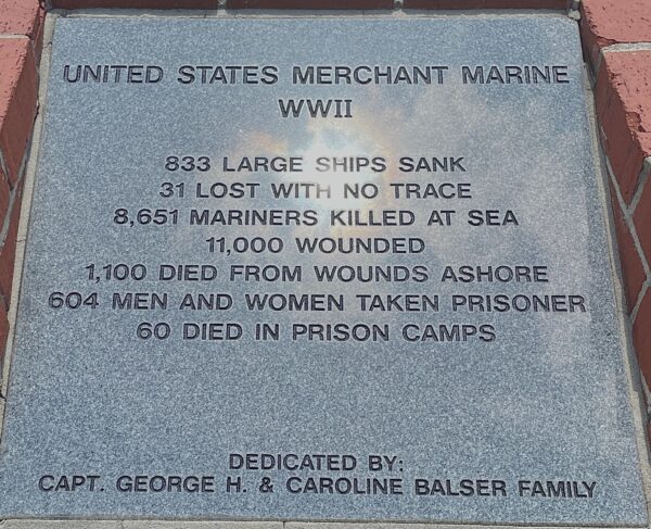 UNITED STATES MERCHANT MARINE WWII MEMORIAL TABLET
