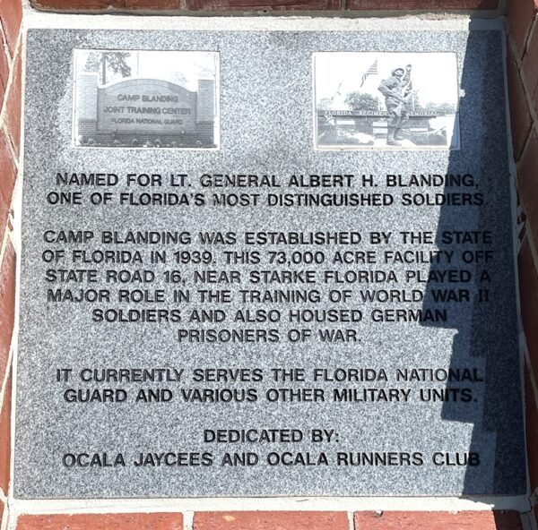 CAMP BLANDING WAR MEMORIAL TABLET