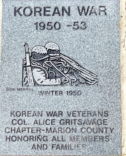 MARION COUNTY KOREAN WAR MEMORIAL TABLET