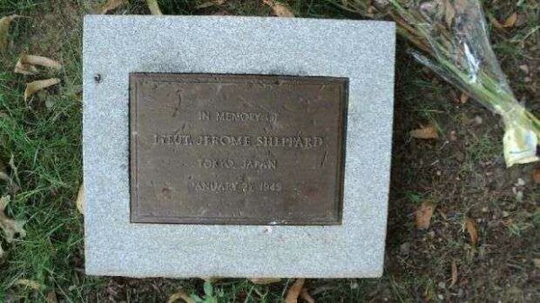 LIEUT. JEROME SHEPPARD MEMORIAL TREE PLAQUE