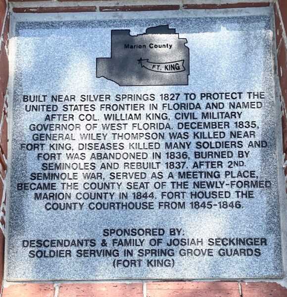 MARION COUNTY FT. KING WAR MEMORIAL TABLET