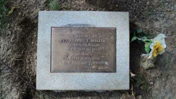 PVT. ARTHUR L. MILLER MEMORIAL TREE PLAQUE