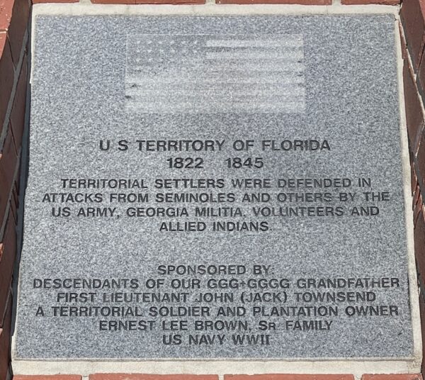 U.S. TERRITORY OF FLORIDA WAR MEMORIAL TABLET