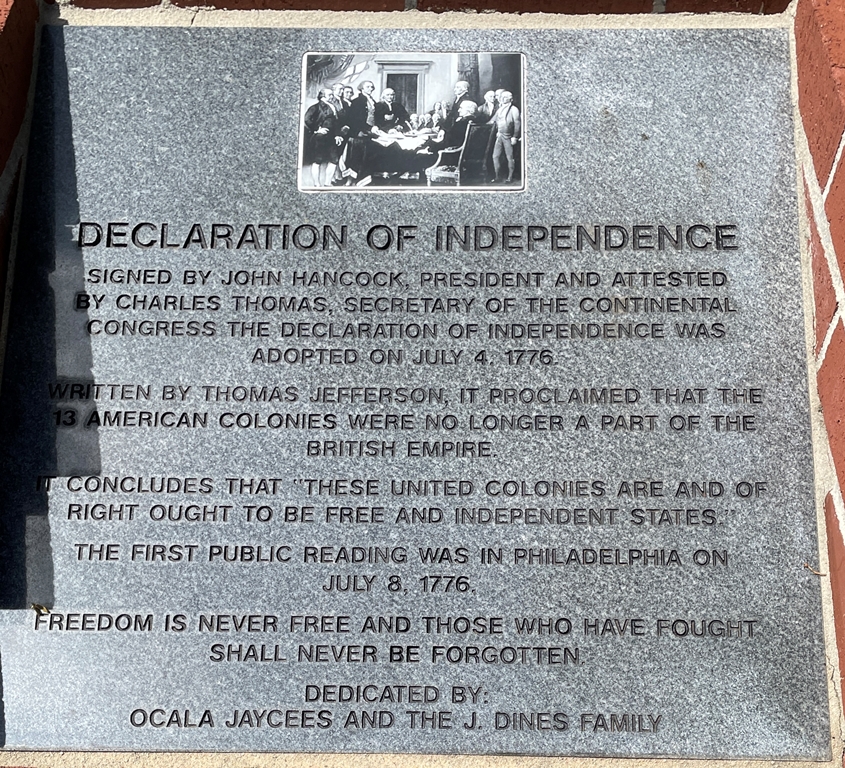DECLARATION OF INDEPENDENCE MEMORIAL TABLET