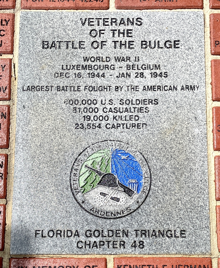 VETERANS OF THE BATTLE OF THE BULGE MEMORIAL TABLET