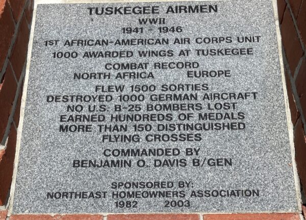 TUSKEGEE AIRMEN WAR MEMORIAL TABLET