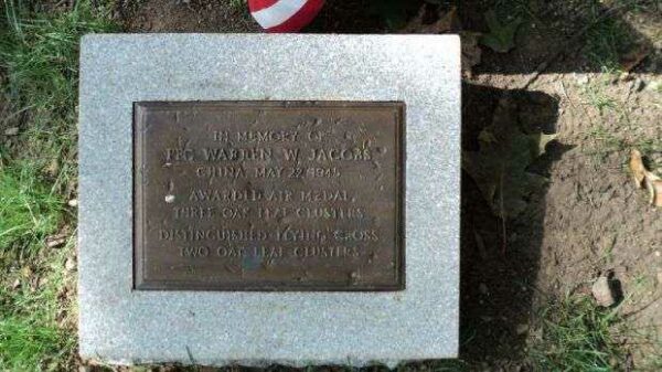 PFC. WARREN W. JACOBS MEMORIAL TREE PLAQUE