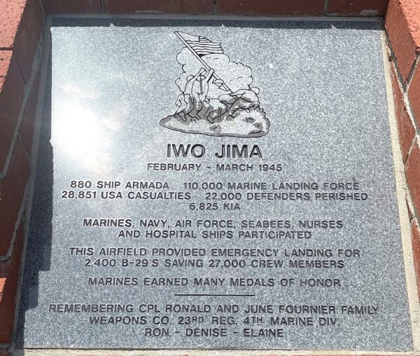 IWO JIMA WAR MEMORIAL TABLET