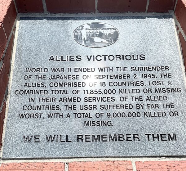 ALLIES VICTORIOUS WAR MEMORIAL TABLET