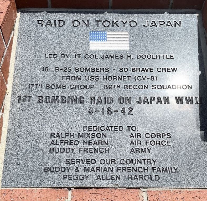 RAID ON TOKYO JAPAN WAR MEMORIAL TABLET