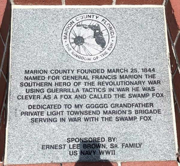 MARION COUNTY FOUNDED MARCH 25, 1844 WAR MEMORIAL TABLET