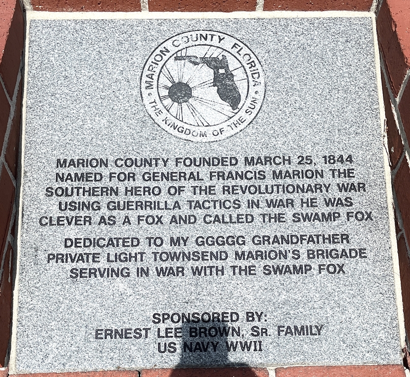 MARION COUNTY FOUNDED MARCH 25, 1844 WAR MEMORIAL TABLET