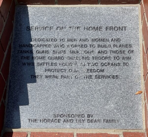 SERVICE ON THE HOME FRONT WAR MEMORIAL TABLET