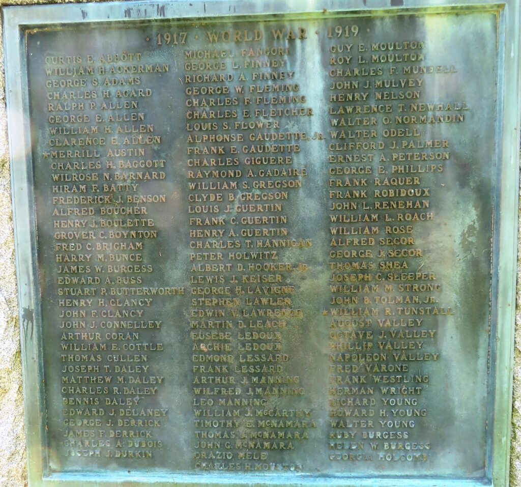 BROOKFIELD WORLD WAR I MEMORIAL PLAQUE