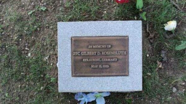 PFC. GILBERT D. ROSENBLUTH MEMORIAL TREE PLAQUE