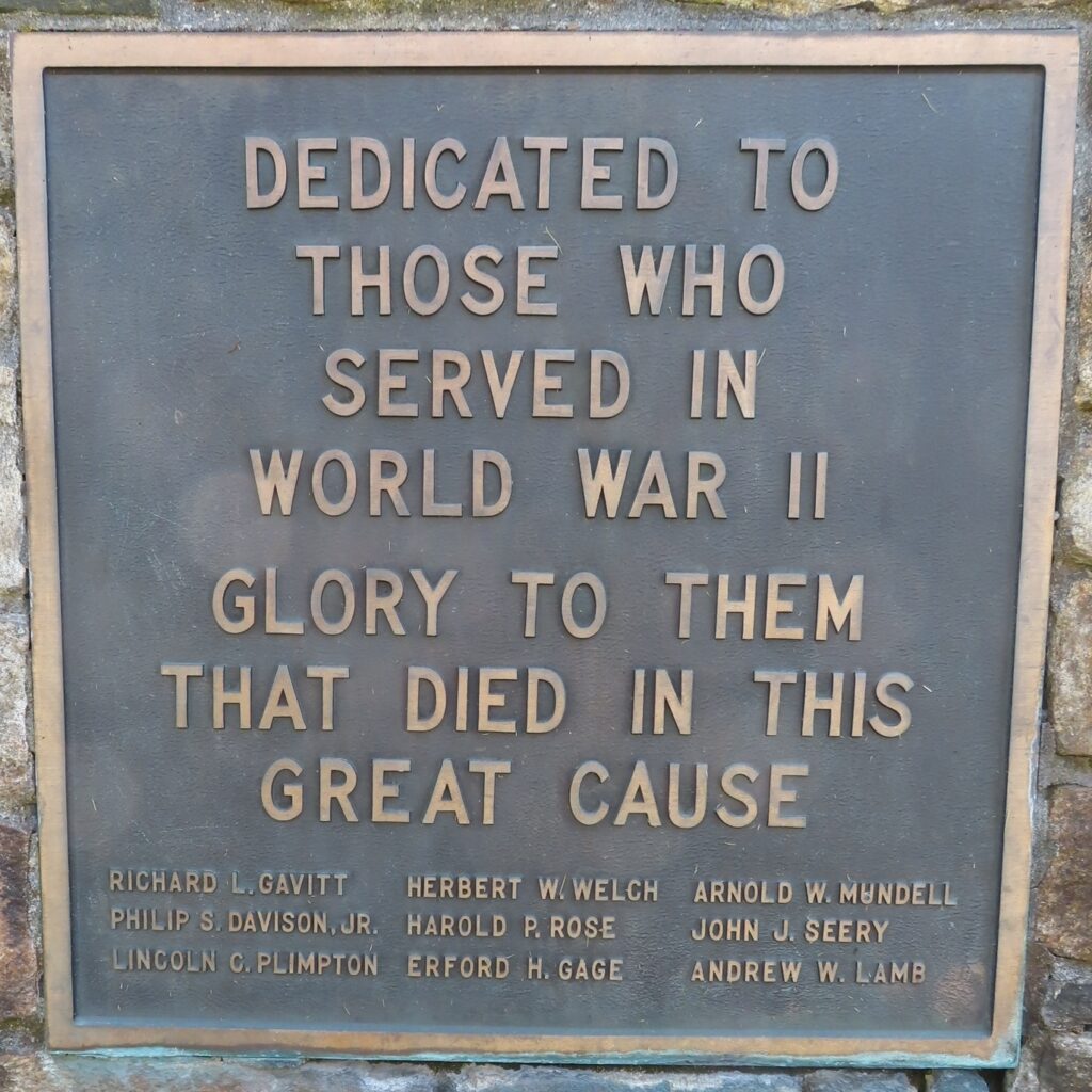 BROOKFIELD WAR VETERANS MEMORIAL PLAQUE A