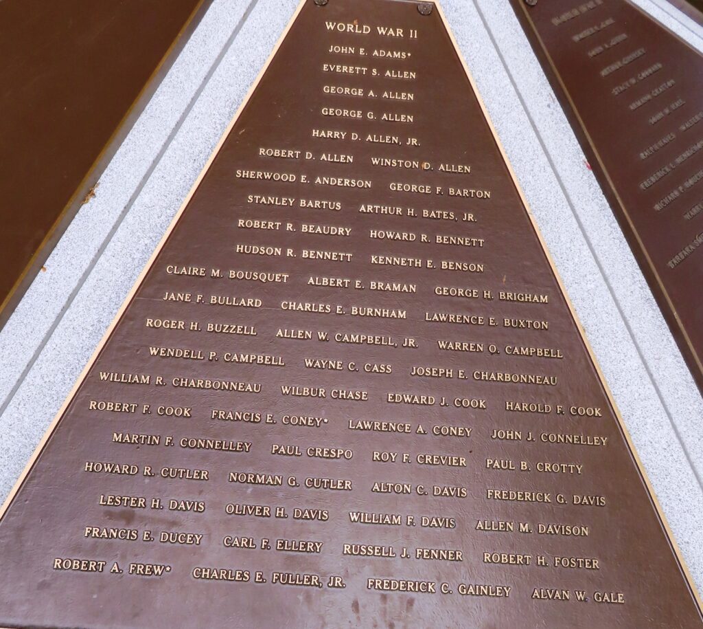 WEST BROOKFIELD WAR MEMORIAL PLAQUE A