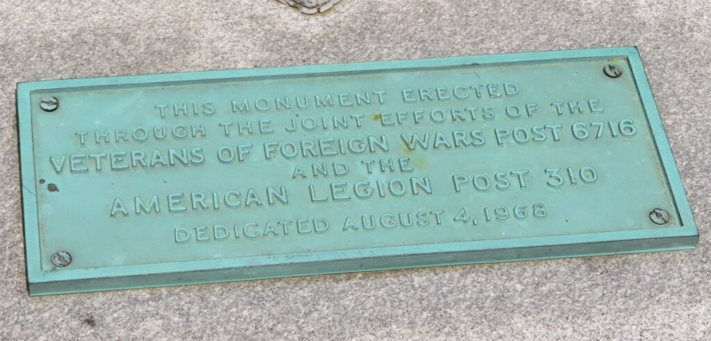 RUTLAND VETERANS MEMORIAL DEDICATION PLAQUE