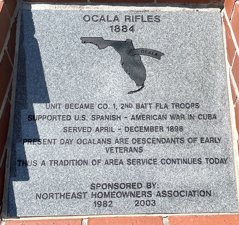 OCALA RIFLES WAR MEMORIAL TABLET