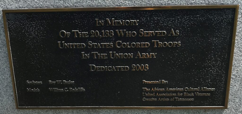 UNITED STATES COLORED TROOPS UNION ARMY WAR MEMORIAL PLAQUE
