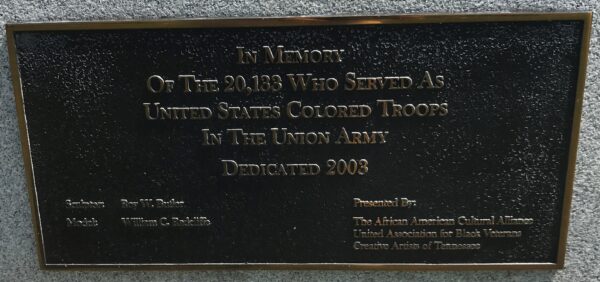 UNITED STATES COLORED TROOPS UNION ARMY WAR MEMORIAL PLAQUE