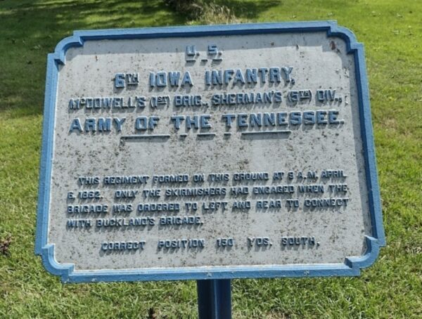 U.S. 6TH IOWA INFANTRY WAR MEMORIAL PLAQUE