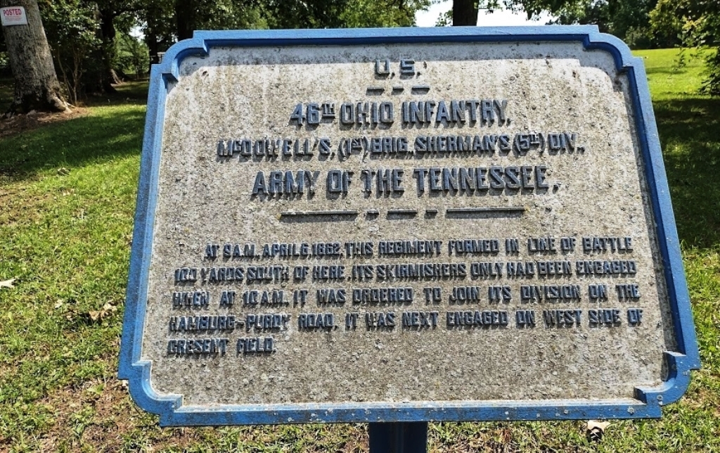 U.S. 46TH OHIO INFANTRY WAR MEMORIAL PLAQUE