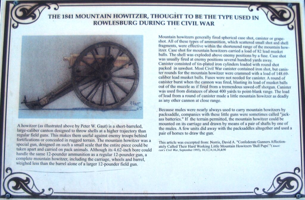 THE 1841 MOUNTAIN HOWITZER WAR MEMORIAL PLAQUE