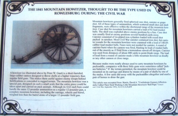 THE 1841 MOUNTAIN HOWITZER WAR MEMORIAL PLAQUE