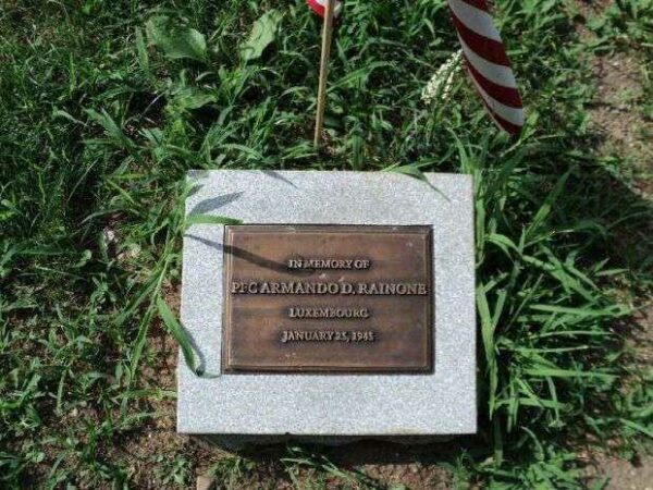 PFC. ARMANDO D. RAINONE MEMORIAL TREE PLAQUE