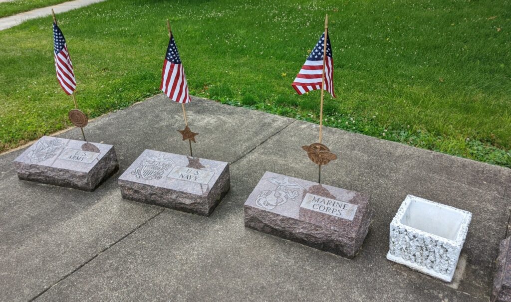 WAMPUM WAR VETERAN’S MEMORIAL LEFT STONES