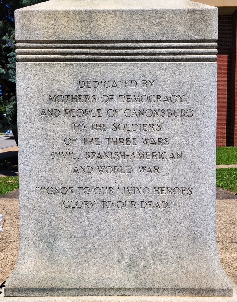 CANONSBURG SOLDIERS OF THREE WARS MEMORIAL DEDICATION STONE