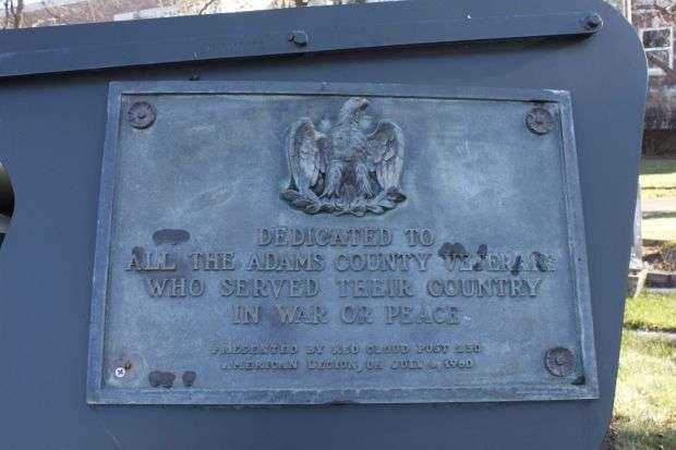 FRIENDSHIP VETERANS MEMORIAL CANNON PLAQUE