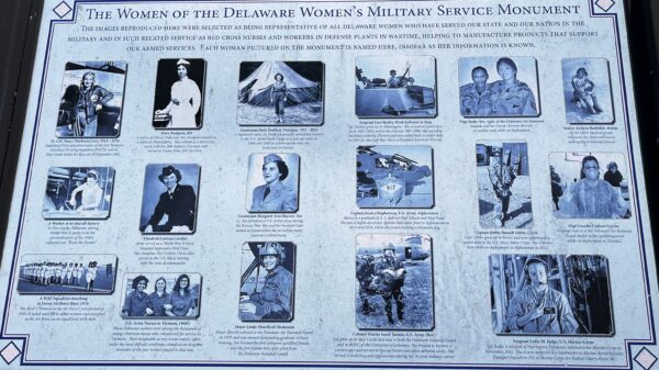 THE WOMEN OF THE DELAWRE WOMEN’S MILITARY SERVICE MONUMENT PLAQUE
