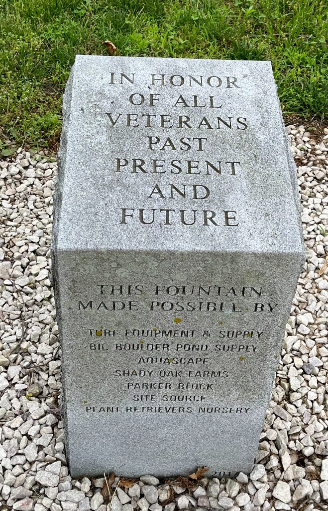 DELAWARE VETERANS MEMORIAL CEMETERY FOUNTAIN DEDICATION STONE