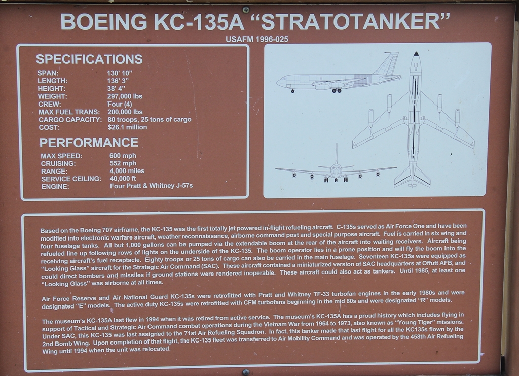 BOEING KC-135A “STRATOTANKER” MEMORIAL AIRCRAFT PLAQUE