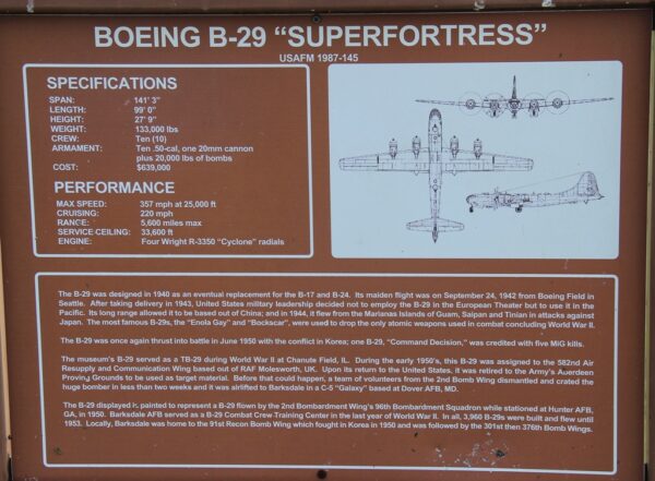 BOEING B-29 “SUPERFORTRESS” MEMORIAL PLAQUE