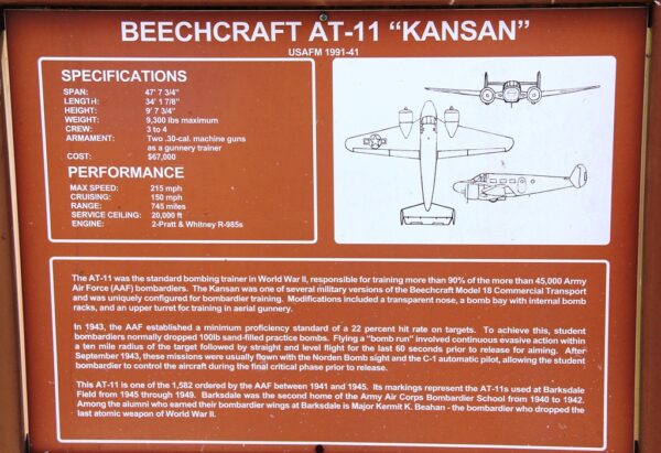BEECHCRAFT AT-11 “KANSAN” WAR MEMORIAL AIRCRAFT PLAQUE