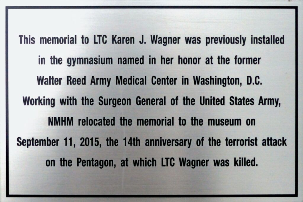 MEMORIAL TO LTC KAREN J. WAGNER MEMORIAL PLAQUE