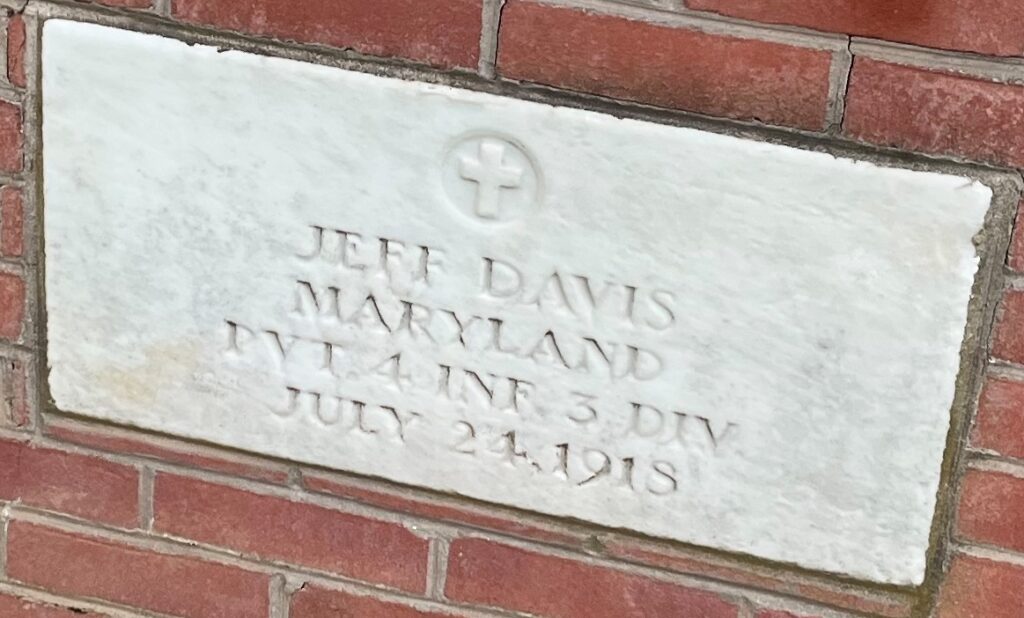 JEFF DAVIS WAR MEMORIAL STONE