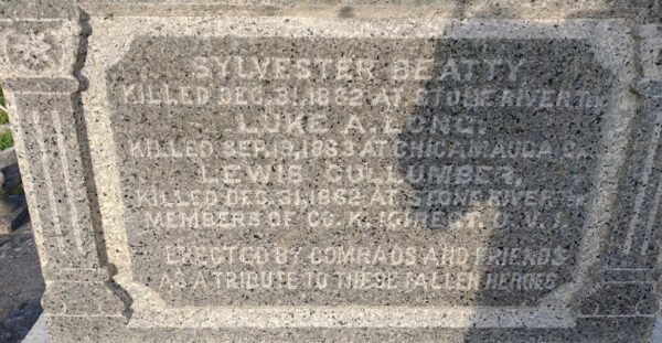 THEY GAVE THEIR LIVES TO PRESERVE THE UNION MEMORIAL BACK HONOR ROLL