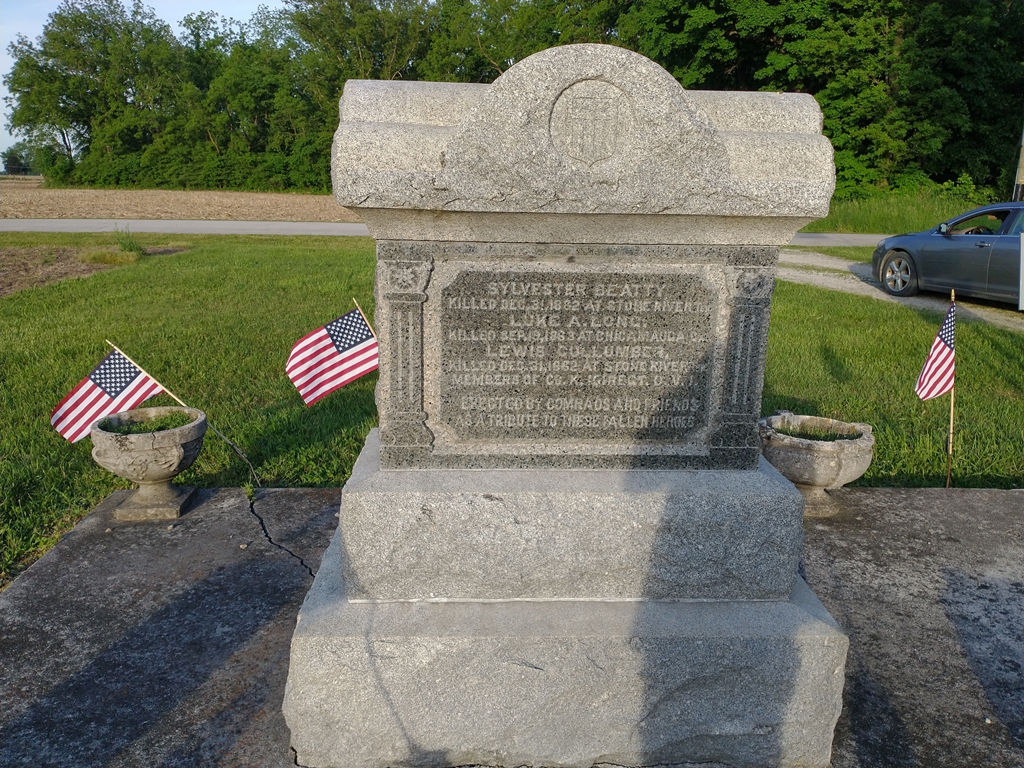 THEY GAVE THEIR LIVES TO PRESERVE THE UNION MEMORIAL BACK