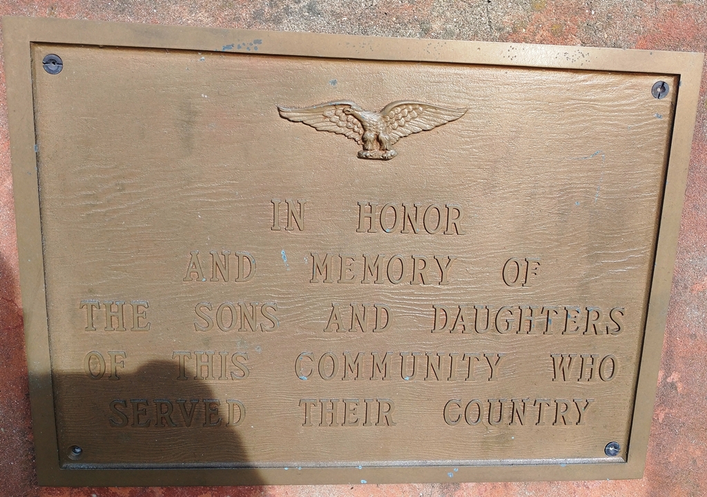 GREEN SPRINGS VETERANS MEMORIAL FLAGPOLE PLAQUE