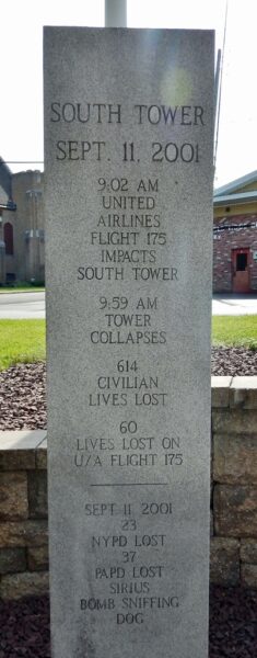 NAPLES SEPTEMBER 11, 2001 MEMORIAL RIGHT STONE